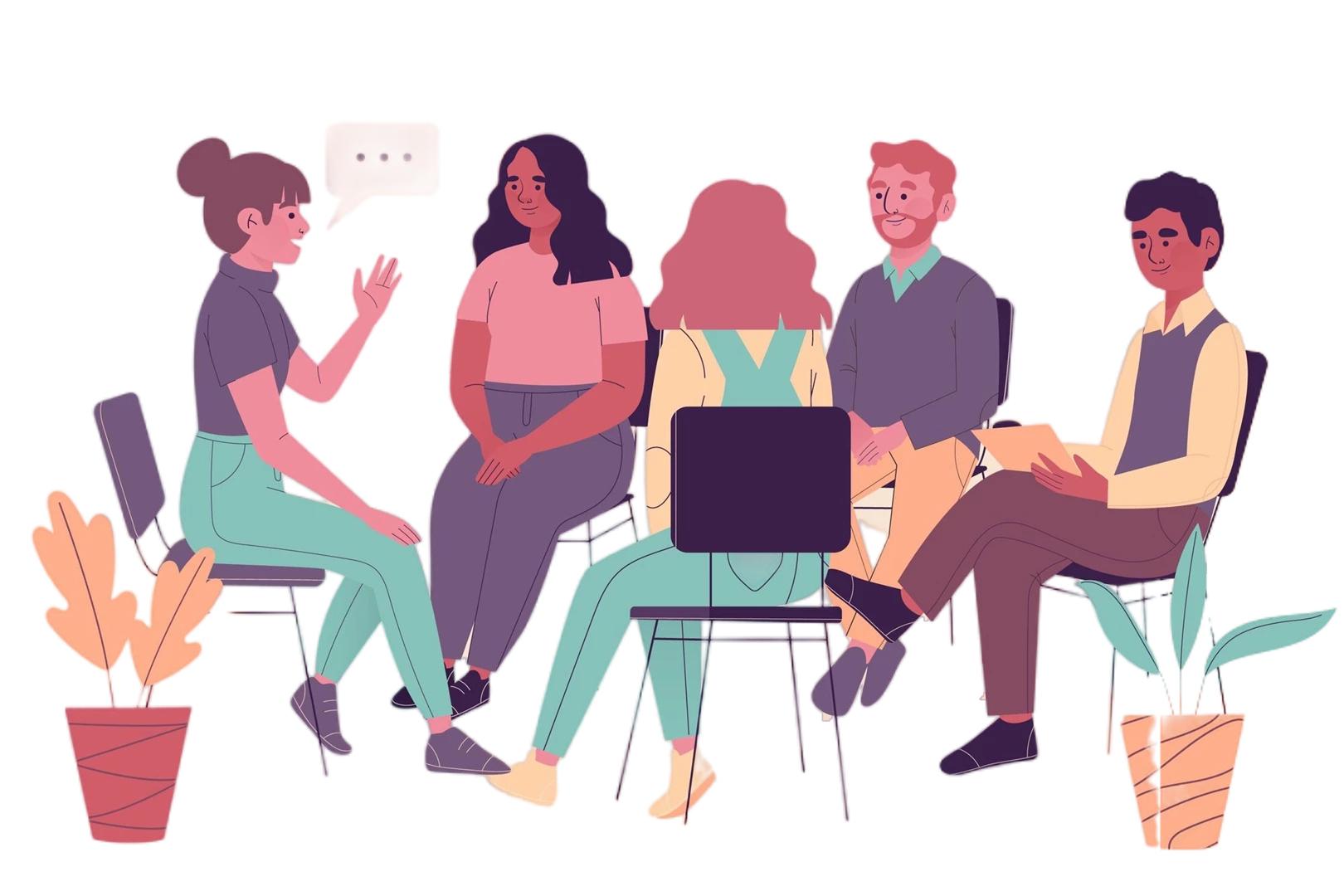Group Therapy Illustration Concept